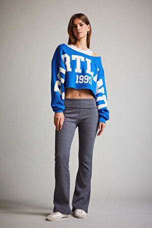 Kayık Yaka Sweatshirt