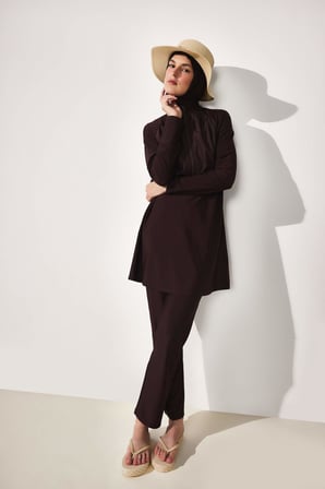 DeFacto Regular Fıt 5'li Kahverengi Burkini Mayo G8897AX26SMBN340