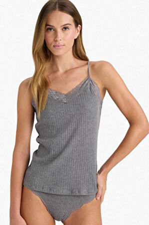 Dantel Detaylı Ribana Atlet-Fall in Love 