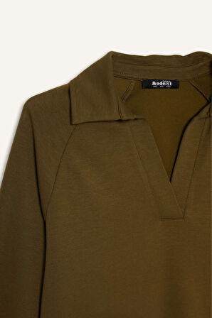 Regular Fit Kayık Yaka Uzun Kollu Tunik