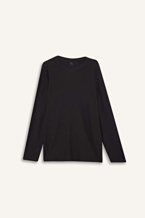Boxy Fit Bisiklet Yaka Sweatshirt