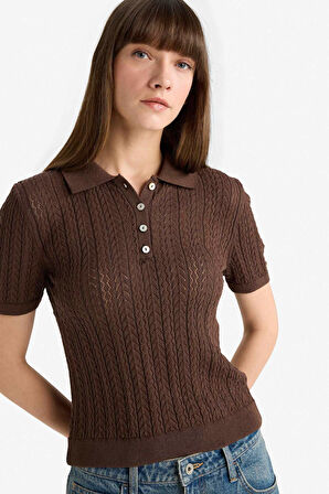 Regular Fit Polo Yaka Triko Kazak