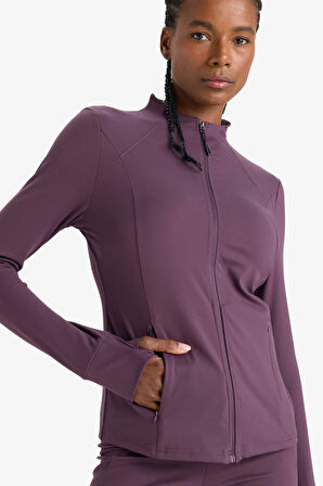 DeFactoFit Slim Fit Dar Kesim Dik Yaka Hırka