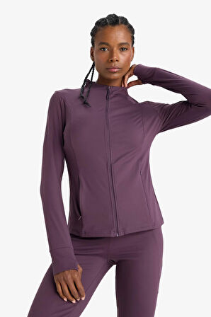 DeFactoFit Slim Fit Dar Kesim Dik Yaka Hırka