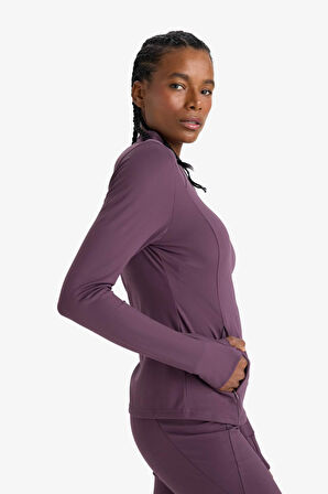 DeFactoFit Slim Fit Dar Kesim Dik Yaka Hırka