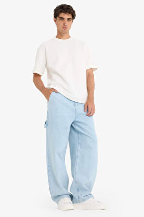 DeFacto %100 Pamuk Skater Fit Geniş Paça Jean Yıkamalı Pantolon F5668AX25AUNM39