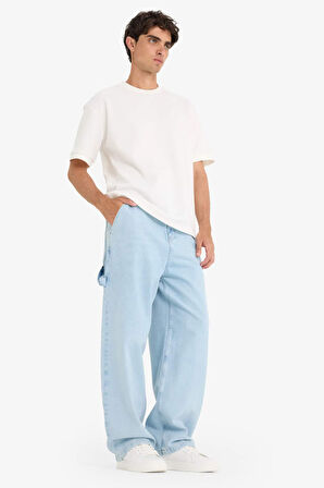 DeFacto %100 Pamuk Skater Fit Geniş Paça Jean Yıkamalı Pantolon F5668AX25AUNM39