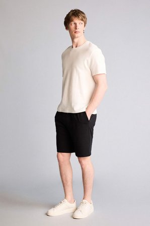 DeFacto Slim Fit Cepli Pamuklu Basic Bermuda Şort W1105AZ26SMBK81