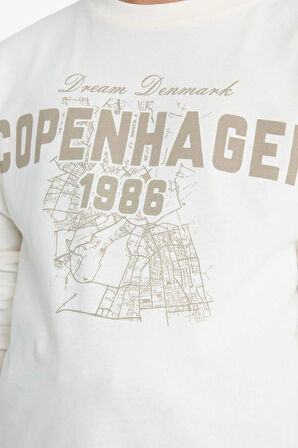 Erkek Çocuk Bisiklet Yaka Baskılı Uzun Kollu Tişört