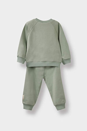 Erkek Bebek 2'li Takım Baskılı Sweatshirt Eşofman Altı