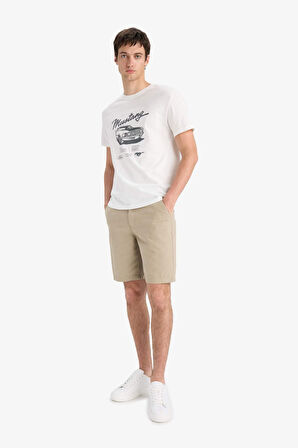 DeFacto %100 Pamuk Regular Fit Bermuda Şort E1231AX25SMKH488