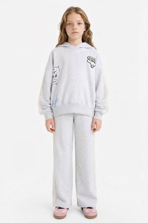 DeFacto Kapüşonlu Baskılı Sweatshırt Kız Çocuk G6829A826SPGR421