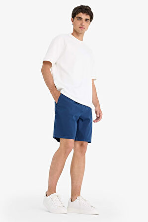 Relax Fit Gabardin Bermuda Şort