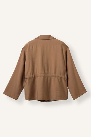 Regular Fıt Gömlek Yaka Akışkan Kumaş Blazer Ceket