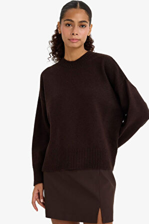 Oversize Geniş Kalıp Bisiklet Yaka Kazak