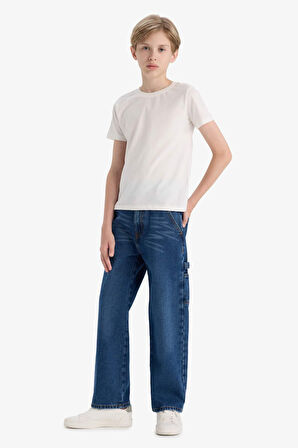 Erkek Çocuk Wide Leg Düz Paça Jean Pantolon