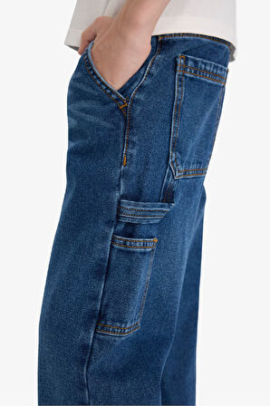 Erkek Çocuk Wide Leg Düz Paça Jean Pantolon