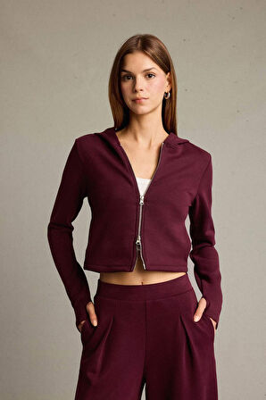 Kapüşonlu Modal Hırka