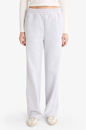 Straight Fit Basic Düz Cepli Yüksek Bel Eşofman Altı