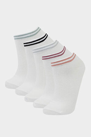 Kadın 5'li Pamuklu Patik Çorap