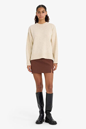 Oversize Geniş Kalıp Bisiklet Yaka Kazak