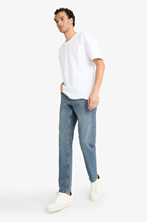 Slim Tapered Fit Dar Kalıp Normal Bel Daralan Paça Jean Pantolon