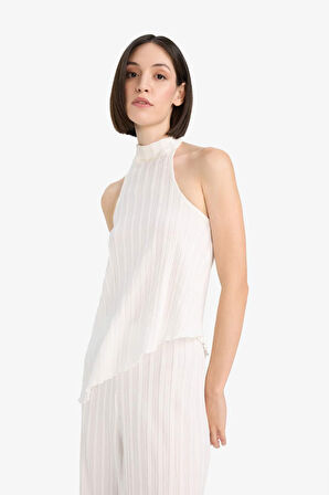 DeFacto Asimetrik Yarım Balıkçı Yaka Bürümcük Bluz F6168AX25SMER105