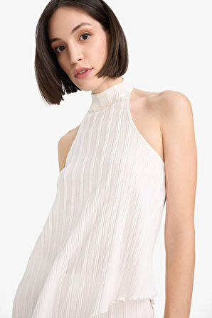 DeFacto Asimetrik Yarım Balıkçı Yaka Bürümcük Bluz F6168AX25SMER105