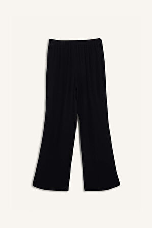 Relax Fit Beli Lastikli Uzun Twill Pantolon