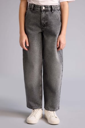 DeFacto Baggy Fıt Geniş Paça Jean Pantolon Kız Çocuk G4653A826SPNM55