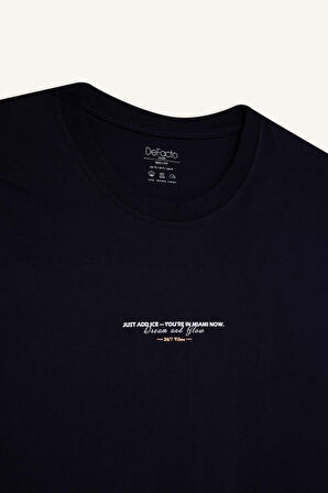 Boxy Fit Baskılı Bisiklet Yaka Atlet