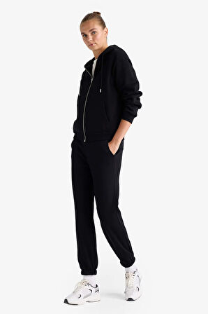 Basic Düz Cepli Beli Bağcıklı Kalın Jogger Eşofman Altı