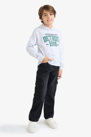 Erkek Çocuk Kapüşonlu Baskılı Sweatshirt