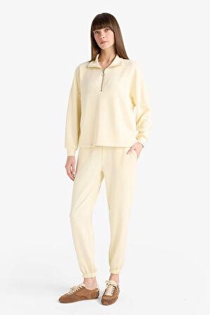 Beli Lastikli Basic Düz Uzun Pijama Altı-Fall in Love