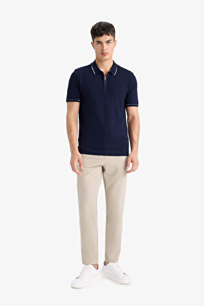 Standart Fit Polo Yaka Triko Kısa Kollu Tişört