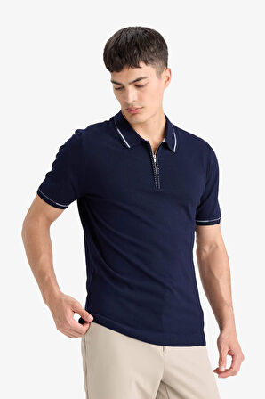 Standart Fit Polo Yaka Triko Kısa Kollu Tişört