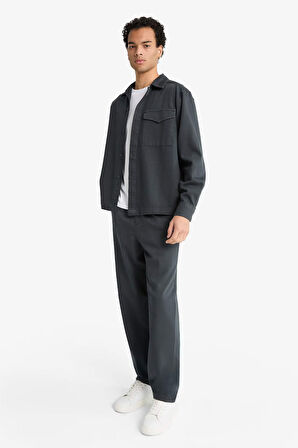 Baggy Fit Geniş Paça Gabardin Pantolon
