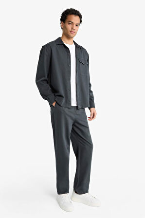 Baggy Fit Geniş Paça Gabardin Pantolon