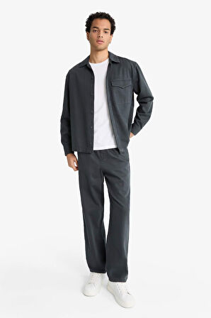 Baggy Fit Geniş Paça Gabardin Pantolon