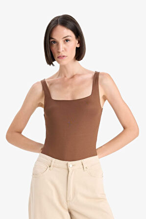 Kare Yaka Basic Düz Çıtçıtlı Body