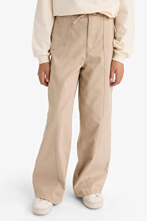 Kız Çocuk Wide Leg Geniş Paça Pamuklu Pantolon
