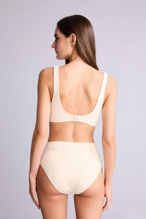 DeFacto Regular Fıt Kırışık Dokulu Beyaz Bikini Alt E0209AX26SMWT16