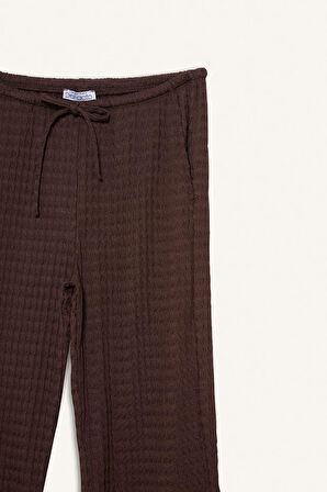 Wide Leg Cepli Normal Bel Standart Boy Bürümcük Pantolon