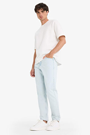 DeFacto %100 Pamuk 90's Slim Fit Dar Paça Jean Yıkamalı Pantolon F5667AX25AUNM63