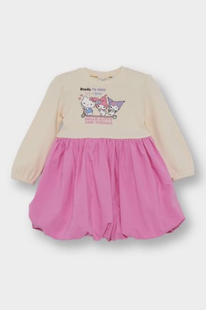 Kız Bebek Hello Kitty Uzun Kollu Fitilli Kaşkorse Elbise