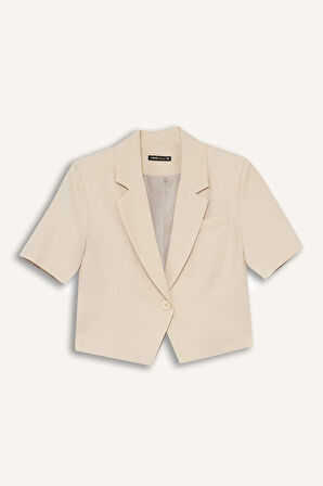 Cropped Fit Ceket Yaka Blazer Ceket