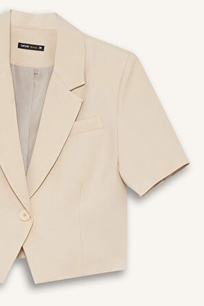 Cropped Fit Ceket Yaka Blazer Ceket