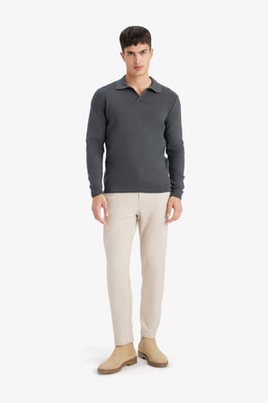 Standart Fit Polo Yaka Triko Kazak