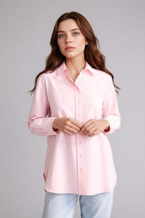 DeFacto Relax Fıt Gömlek Yaka Poplin Tunik D7341AX26SPPN186
