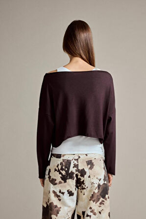 Regular Fit Kayık Yaka Modal Sweatshirt